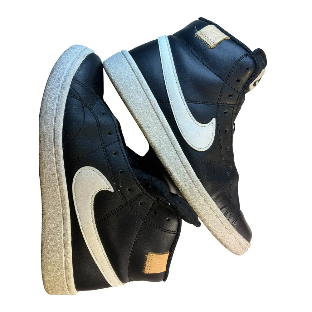 Nike Court Royale 2 Mid Womens 7.5 Black White‎ High Top Sneakers CT1725-001